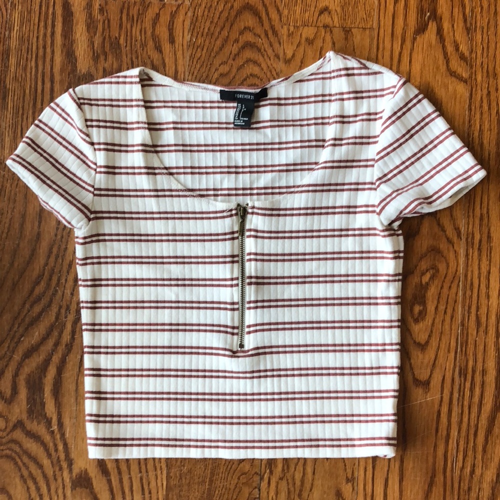 Forever 21 Striped Crop Top